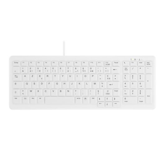 Clavier Cherry AK-C7000F-U1-W/FR blanc compact AZERTY médical filaire USB