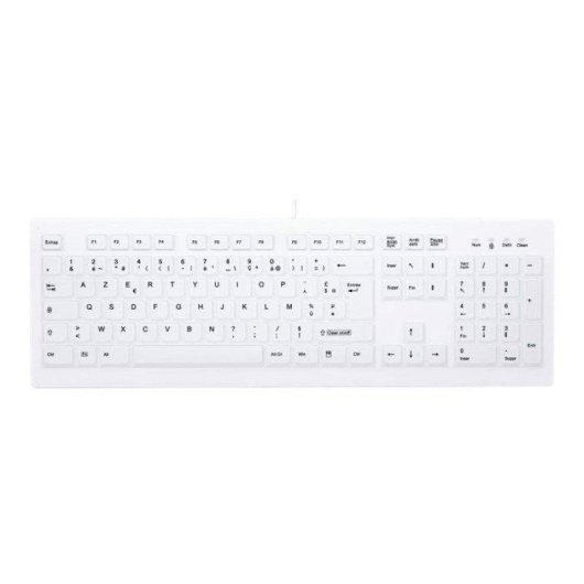Clavier Cherry AK-C8100F-UVS-W/FR à membrane étanche IP68 AZERTY blanc