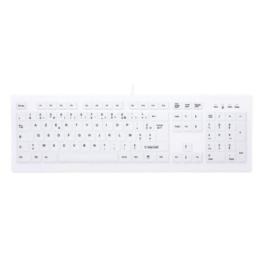 Clavier Cherry AK-C8100F-UVS-W/FR à membrane étanche IP68 AZERTY blanc