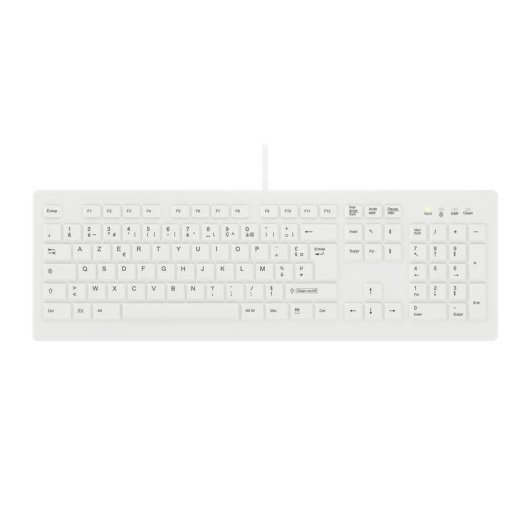 Clavier Cherry AK-C8100F-UVS-W/FR à membrane étanche IP68 AZERTY blanc