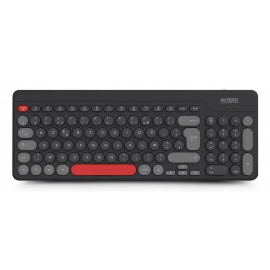Clavier Urban Factory OWC24UF sans fil RF à membrane AZERTY noir gris rouge