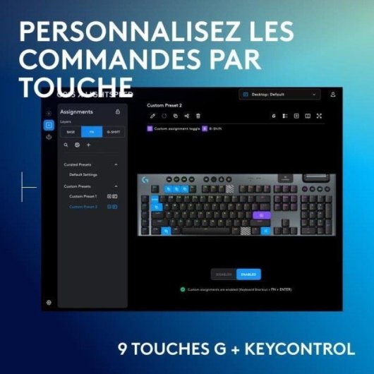 Tastatur Logitech G G915 X AZERTY mechanisch kabellos RGB schwarz