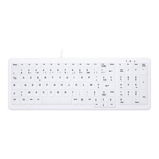Clavier Cherry AK-C7000F-UVS-W/FR Compact AZERTY USB Étanche IP68 Blanc