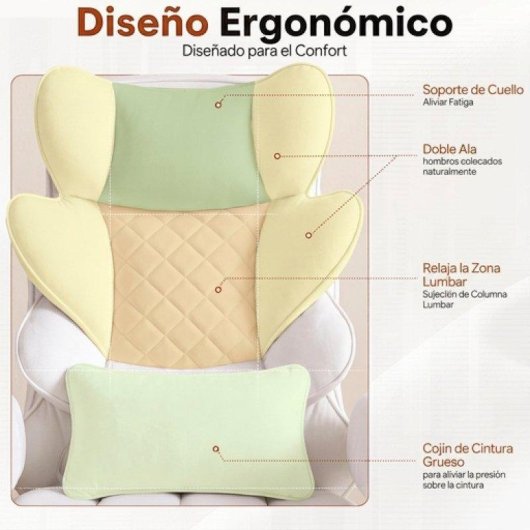 Silla de oficina gaming Dowinx QL-66B1 reclinable 90°-135° tejido transpirable blanco