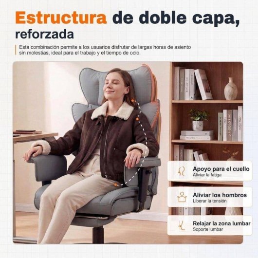 Silla Ergonómica Gaming Dowinx QL-66B1 Reclinable Soporte Lumbar 150 kg PU