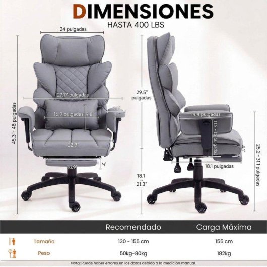 Silla Ergonómica Gaming Dowinx QL-66B1 Reclinable Soporte Lumbar 150 kg PU