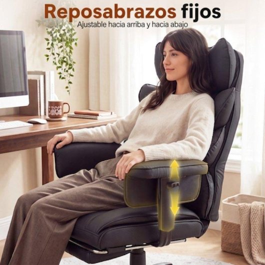 Silla Ergonómica de Oficina Dowinx QL-66B1 Reclinable 90°-135° 150 kg Soporte lumbar PU Respaldo reforzado