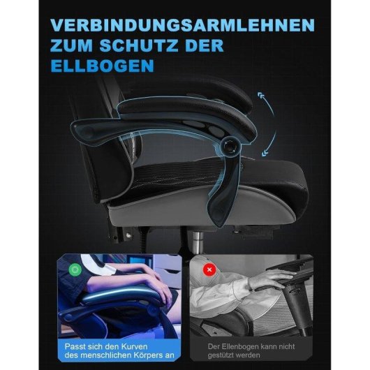 Sedia GTPLAYER Gaming Ergonomica con Poggiatesta e Lombare Regolabili