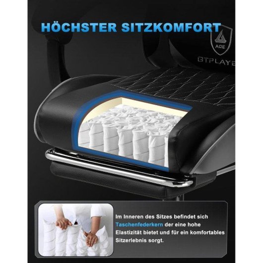 Sedia GTPLAYER Gaming Ergonomica con Poggiatesta e Lombare Regolabili