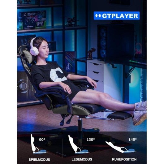 Sedia GTPLAYER Gaming Ergonomica con Poggiatesta e Lombare Regolabili