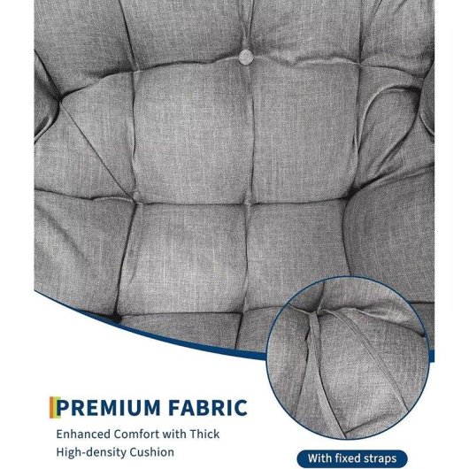 Silla mecedora Generica de ratán tipo huevo gris hasta 136 kg