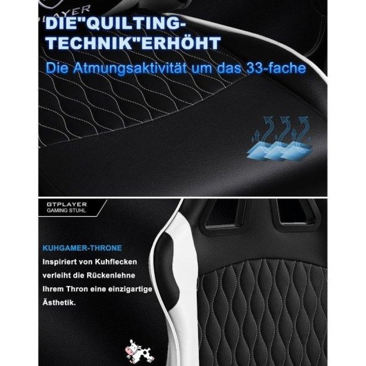 Sedia GTPLAYER Gaming Ergonomica con Supporto Lombare Reposapiedi