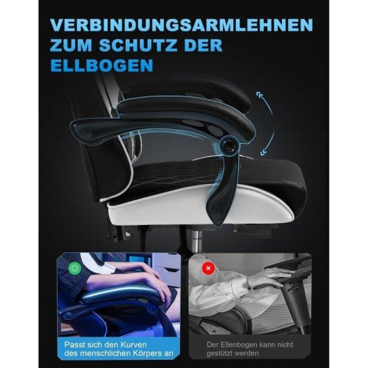 Sedia GTPLAYER Gaming Ergonomica con Supporto Lombare Reposapiedi