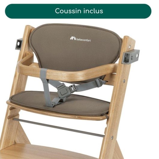Silla alta evolutiva Bébé Confort Timba2 Madera Beis Ajustable