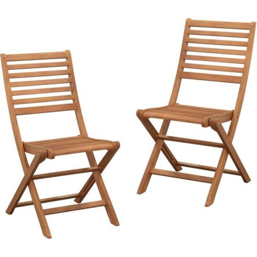 Silla de jardín plegable Eden eucalipto FSC set 2 unidades marrón