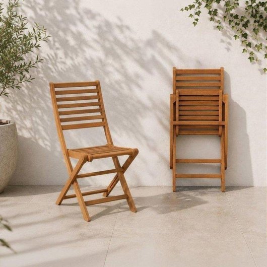 Silla de jardín plegable Eden eucalipto FSC set 2 unidades marrón