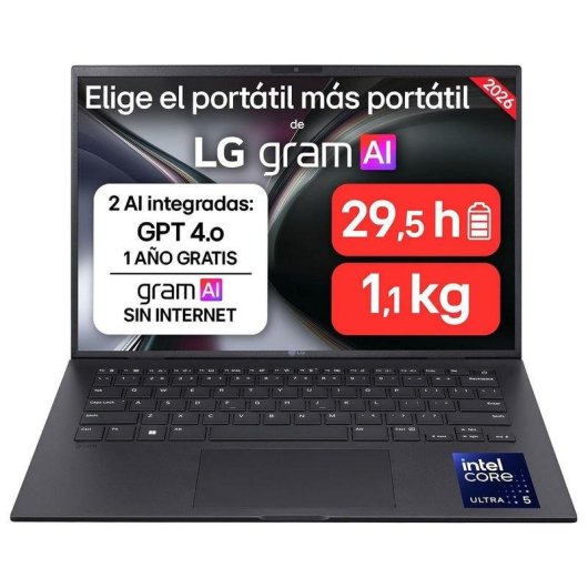 Portátil LG gram 14ZB90S 14" Intel Core Ultra 5 115U 16GB 512GB SSD Arc FreeDOS