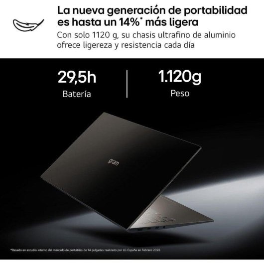 Portátil LG gram 14ZB90S 14" Intel Core Ultra 5 115U 16GB 512GB SSD Arc FreeDOS