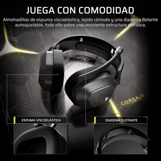 Casque Corsair HS80 v2 MAX sans fil Bluetooth gaming Dolby Atmos gris acier