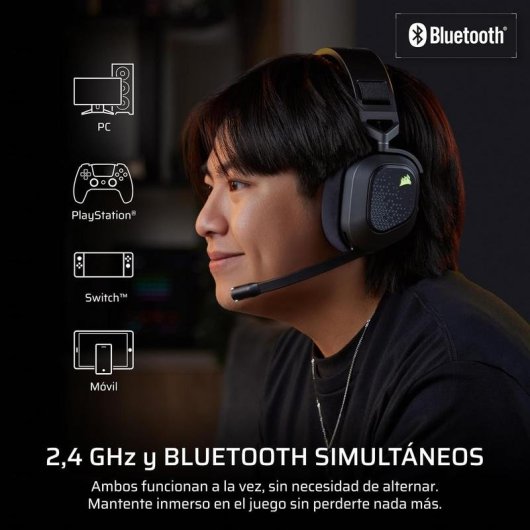 Casque Corsair HS80 v2 MAX sans fil Bluetooth gaming Dolby Atmos gris acier