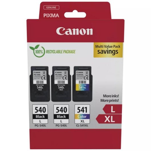 Pack de cartuchos de tinta Canon Multipack Negro, Cian, Magenta y Amarillo