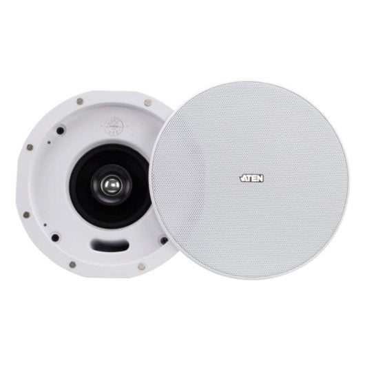 Colunas ATEN coaxiais de teto 2 vias com fios 30W RMS brancas