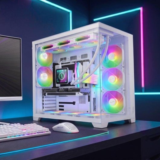 Caixa ATX Mars Gaming MCVPRO vidro sem moldura ARGB 5 ventoinhas