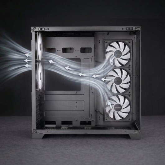 Caja PC Mars Gaming MCVPRO ATX con Diseño Panorámico y 5 Ventiladores ARGB