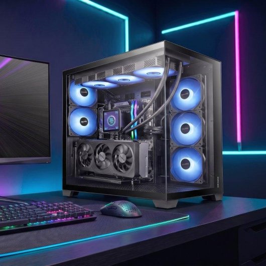 Caja PC Mars Gaming MCVPRO ATX con Diseño Panorámico y 5 Ventiladores ARGB