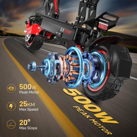 Patinete eléctrico Koolux U1 500W Autonomía 70km Neumáticos 10" IPX4