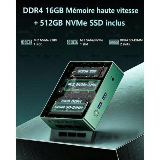 Mini PC BMAX B6 Turbo Intel Core i5 8257U 16GB 512GB SSD Iris Plus 645 Windows 11