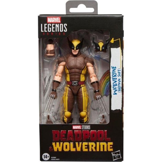 Figura Hasbro Wolverine Brown Suit Deadpool & Wolverine Marvel Legends Articulada 15 cm