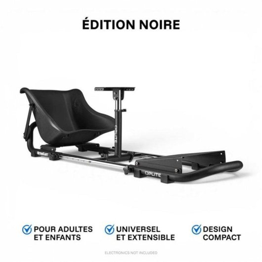 Renncockpit Oplite Nitrokart V2 schwarz ausziehbarer Rahmen verstellbarer Sitz