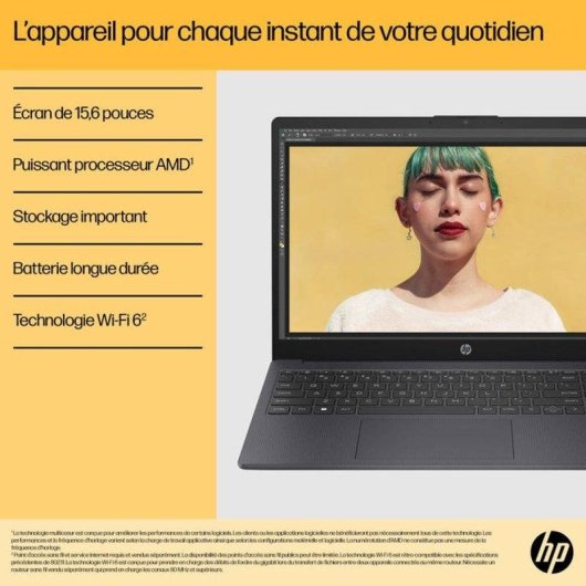 Portátil HP 15-fc1008nfx 15,6" AMD Ryzen 3 7320U 8GB 256GB SSD Radeon 610M FreeDOS