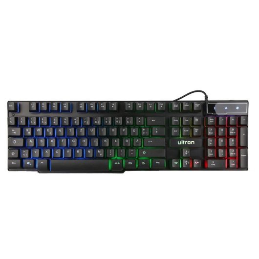 Clavier ULTRON HAWK membrane complet LED QWERTZ allemand avec souris incluse