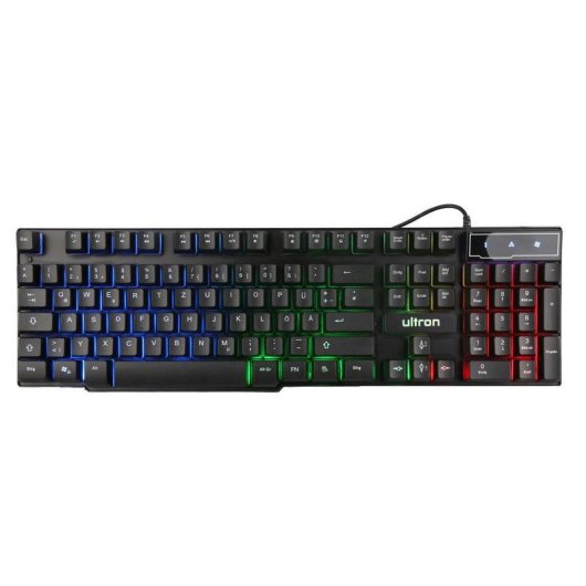 Clavier ULTRON HAWK membrane complet LED QWERTZ allemand avec souris incluse