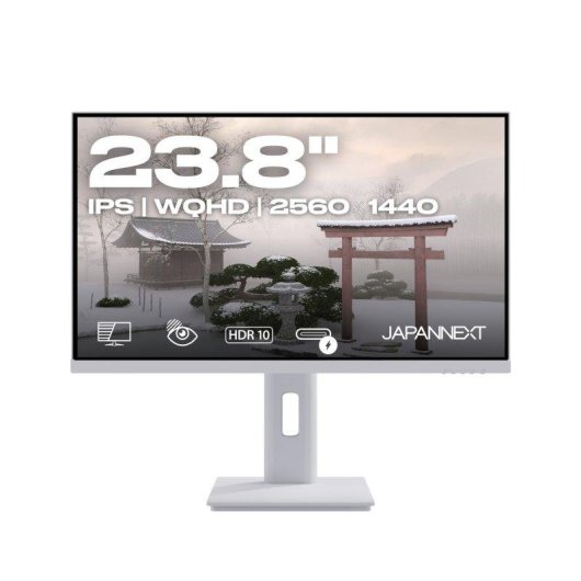 Monitor JAPANNEXT 23,8" QHD IPS USB-C 65 W KVM blanco