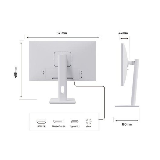 Monitor JAPANNEXT 23,8" QHD IPS USB-C 65 W KVM blanco