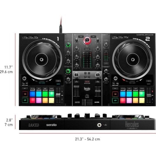 Controlador DJ Hercules DJ Control Inpulse 500 2 decks Fones HDP DJ45