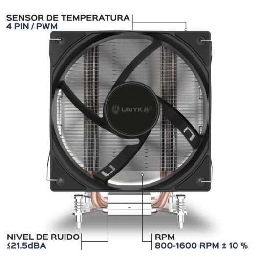 Refrigeración aire UNYKAch Socket Intel y AMD 120 mm UNYCOOL H41 PWM