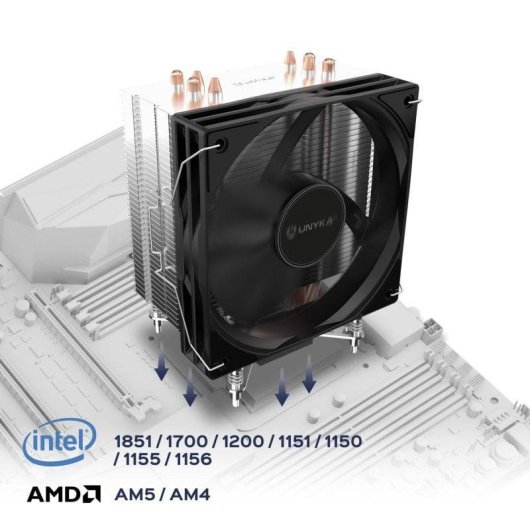 Refrigeración aire UNYKAch Socket Intel y AMD 120 mm UNYCOOL H41 PWM