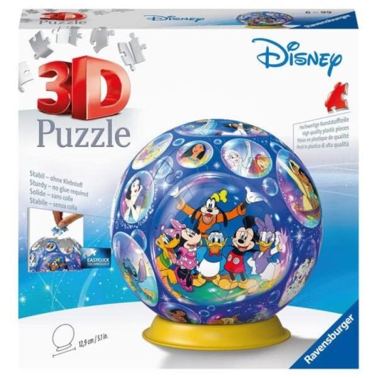 Puzzle 3D Ravensburger Personnages Disney 72 pièces Socle Inclus