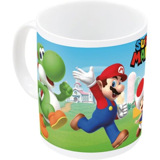 Taza Sensitiva Al Calor Super Mario Bros Foto De Grupo Nintendo Cerámica 325 Mls