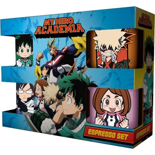 Set 4 Tazas Espresso My Hero Academia Cerámica 150 Mls
