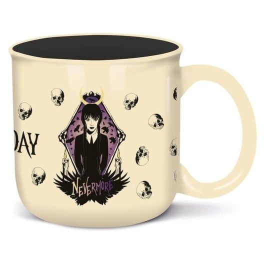 Taza Wednesday Nevermore Miércoles Addams Cerámica 380 Mls