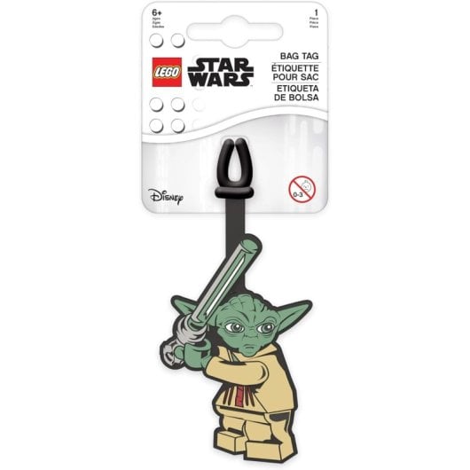 Etiqueta de Bagagem LEGO Star Wars Yoda 3D para Mochilas e Malas