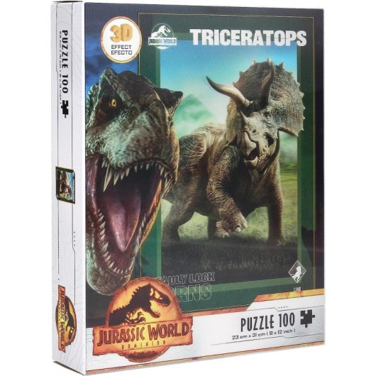 Puzle Triceratops Jurassic World Efecto 3d + Lámina Lenticular