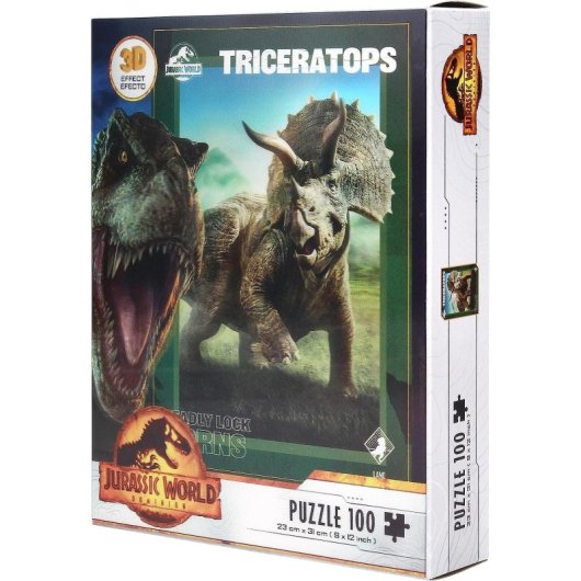 Puzle Triceratops Jurassic World Efecto 3d + Lámina Lenticular
