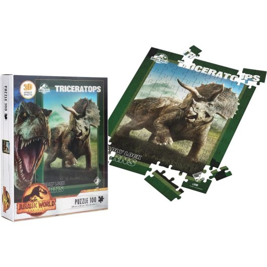 Puzle Triceratops Jurassic World Efecto 3d + Lámina Lenticular