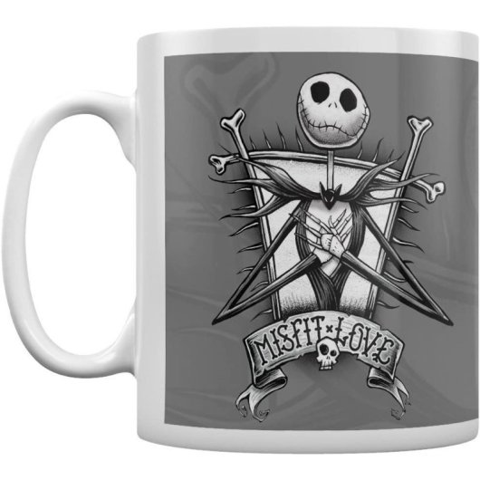 Taza Misfit Love Jack Skellington Pesadilla Antes De Navidad Cerámica 320 Mls